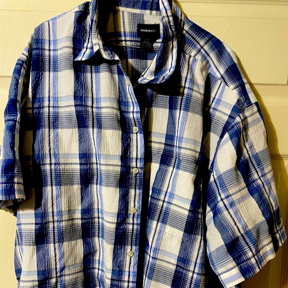 Mens 3XL short sleeve button up light weight dress shirt